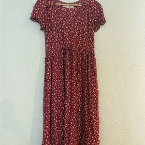 Christy Dawn, red floral Dawn dress